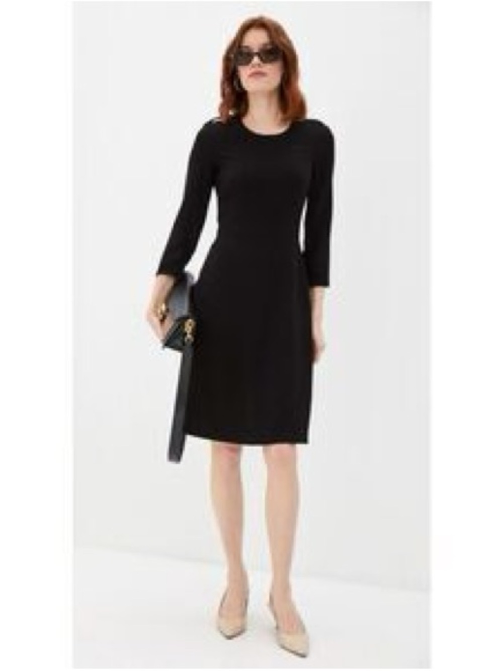 Authentic Burberry Black Midi Sheath Dress